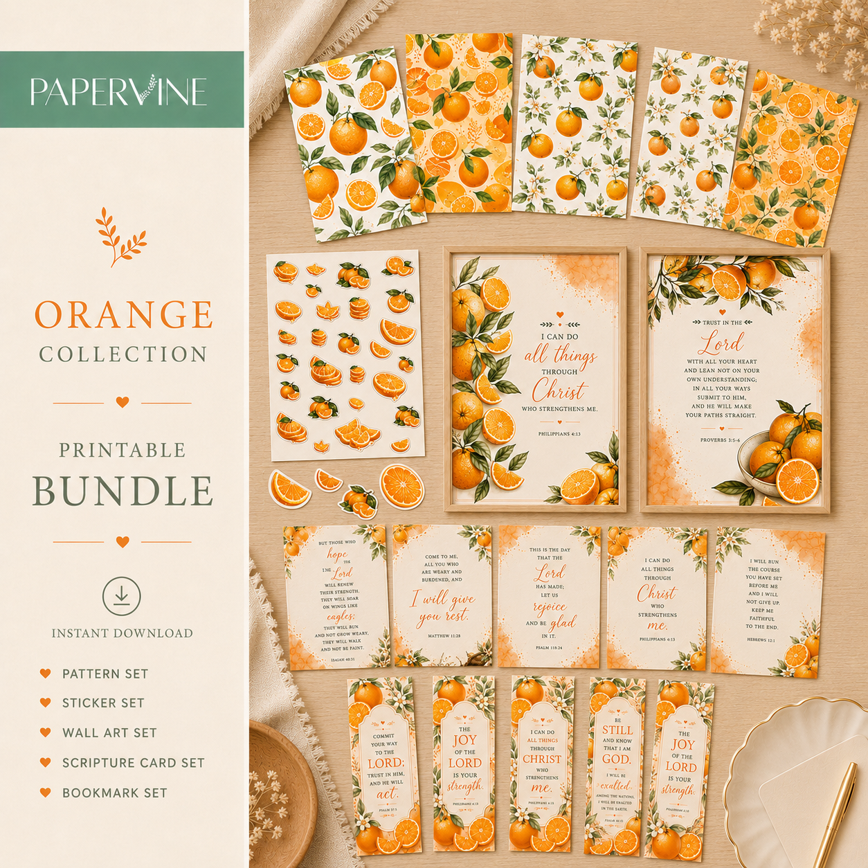 Orange Collection Printable Bundle