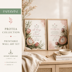 Protea Scripture Wall Art Set