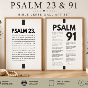 Psalm 23 and Psalm 91 Wall Art Set